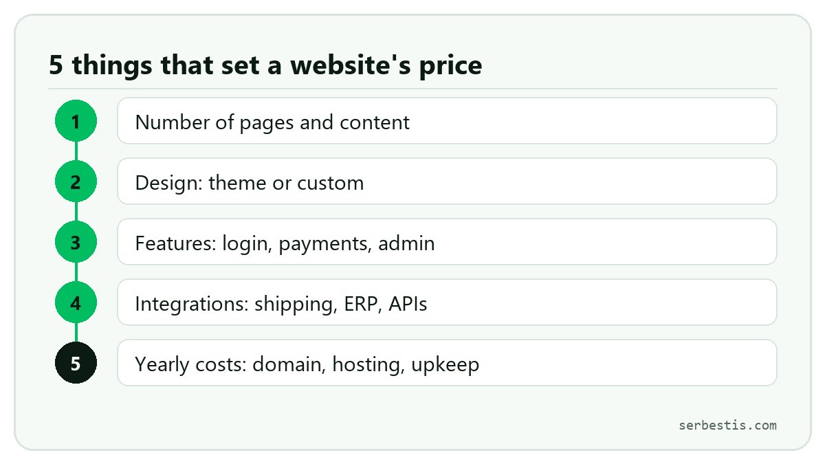 Five things that set a website's price